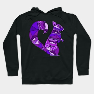 Purple Awareness Ribbon Squirrel Mandala Hoodie